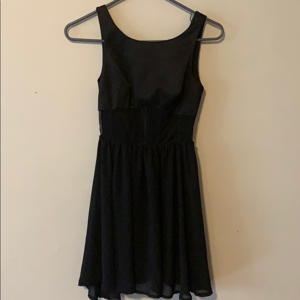 Black dress w see through midriff